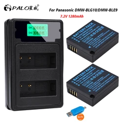 PALO 1280mAh DMW-BLG10 BLG10 BLG10E bateria DMW-BLE9 + podwójna ładowarka USB LCD do Panasonic LUMIX GF3 GF5 GF6 GX7 LX100 GX80 GX85