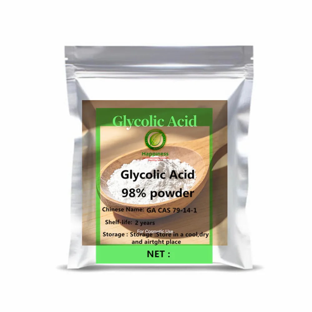 

98% GA Glycolic Acid Powder CAS 79-14-1 Cosmetic Grade Exfoliating Brightening Skin Tone Smooth Texture Reduce Fine Lines DIY Fa