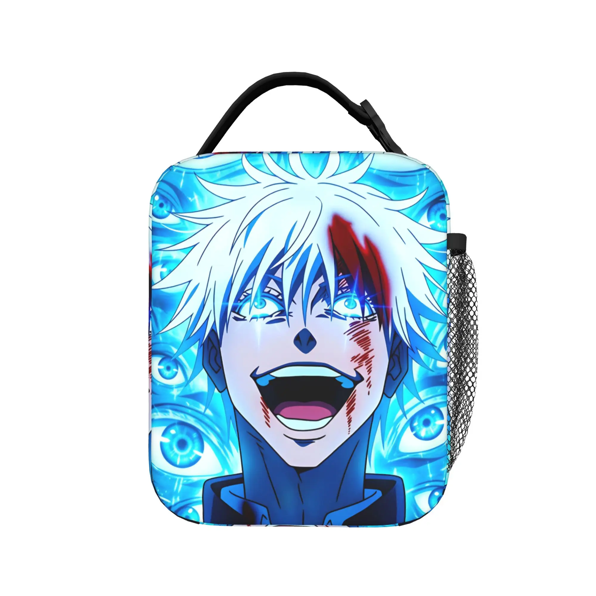 Satoru Gojo Comic Animation Lunch Bag Picnic Lunch Box For Men Aesthetic Thermal Lunch Bags Waterproof Portable Cooler Bag