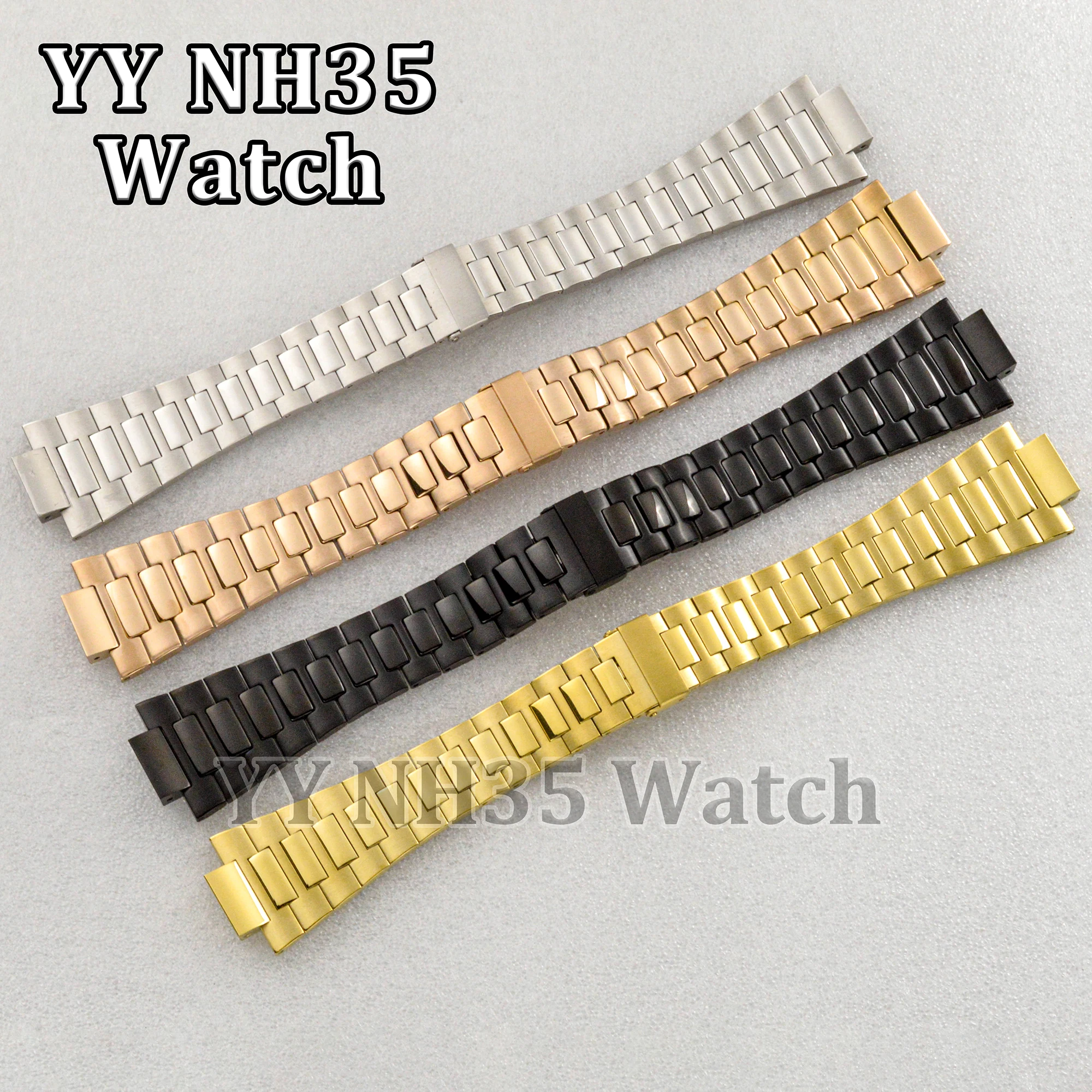 

High Quality Solid Stainless Steel Solid 25mm Strap for Nautilus Watches Accessories Watchband Bracelet fit NH35/NH36 Movement