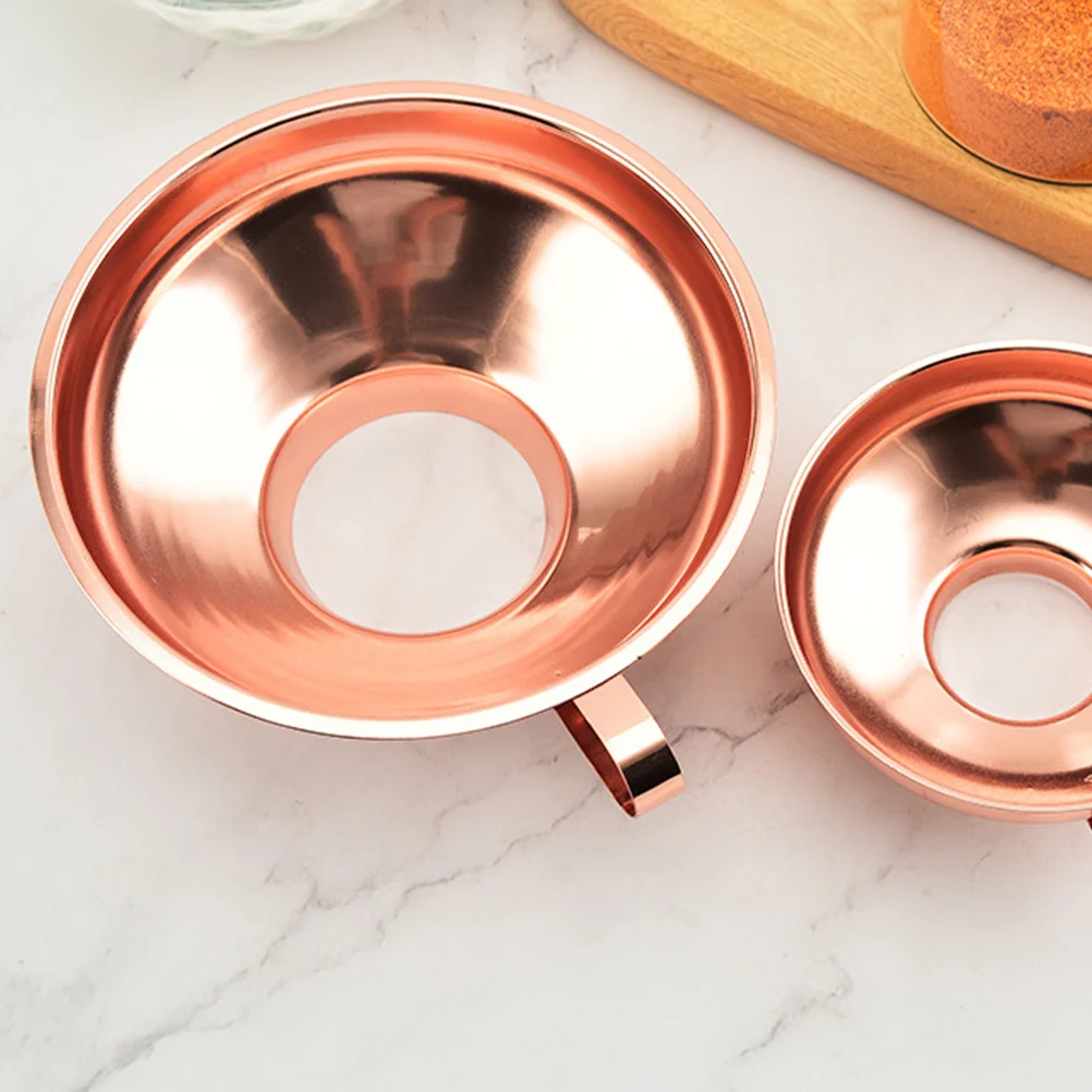 

Stainless Steel Funnel Rose Gold Kitchen Gadget For Oil Transferring Liquid Filtration Wine Salt Sugar Strainer Home Use Tool