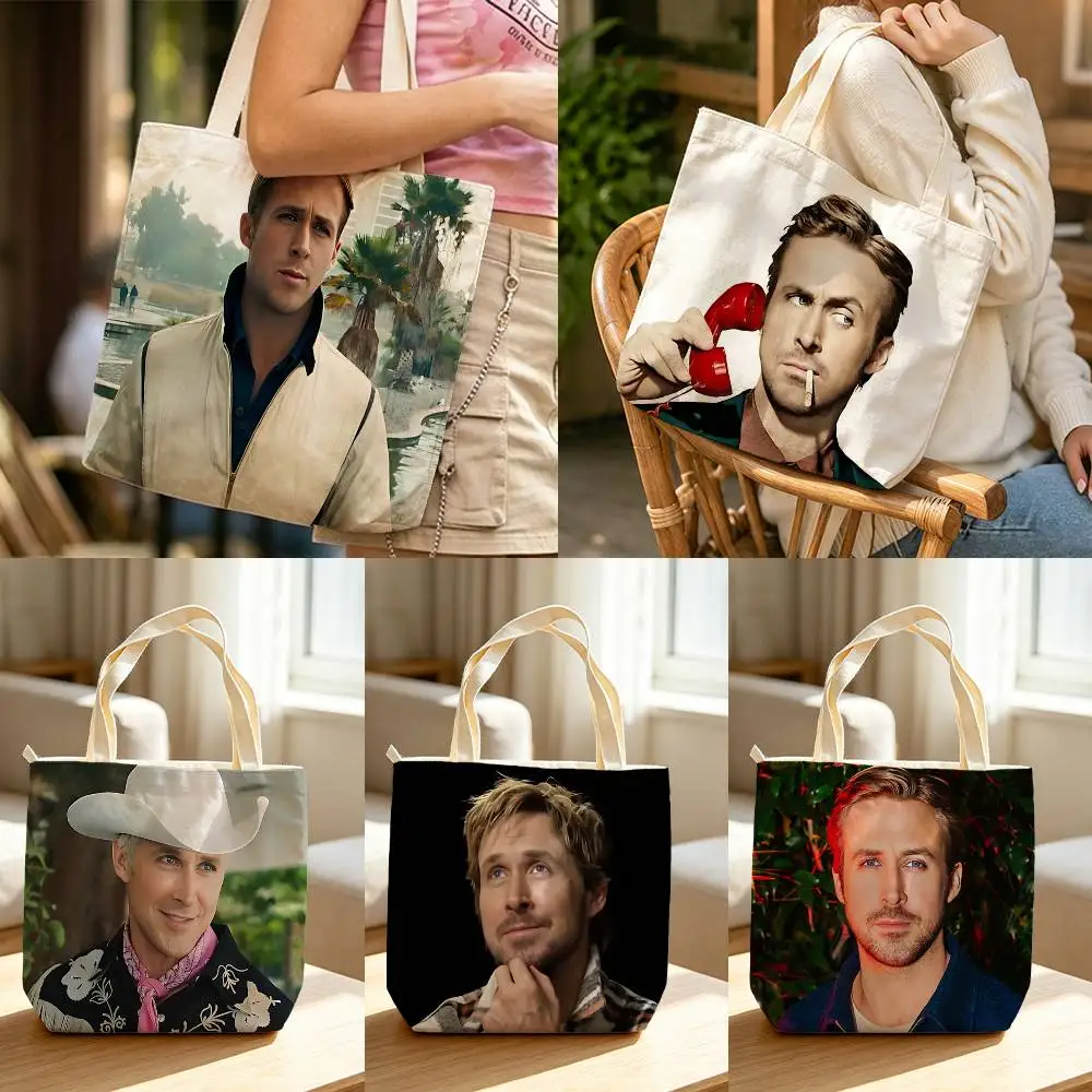 KEN Actor RG-Ryan Gosling  Waterproof Lined Canvas bags suitable for going to class, shopping, gifts, and commuting