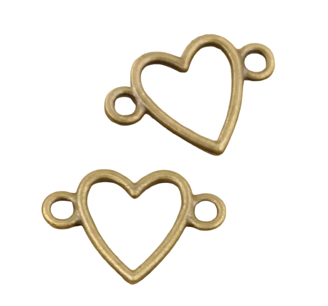 

30pcs 16*24mm hollow heart shaped connector for jewelry handmade Zinc Alloy Metal HW2589