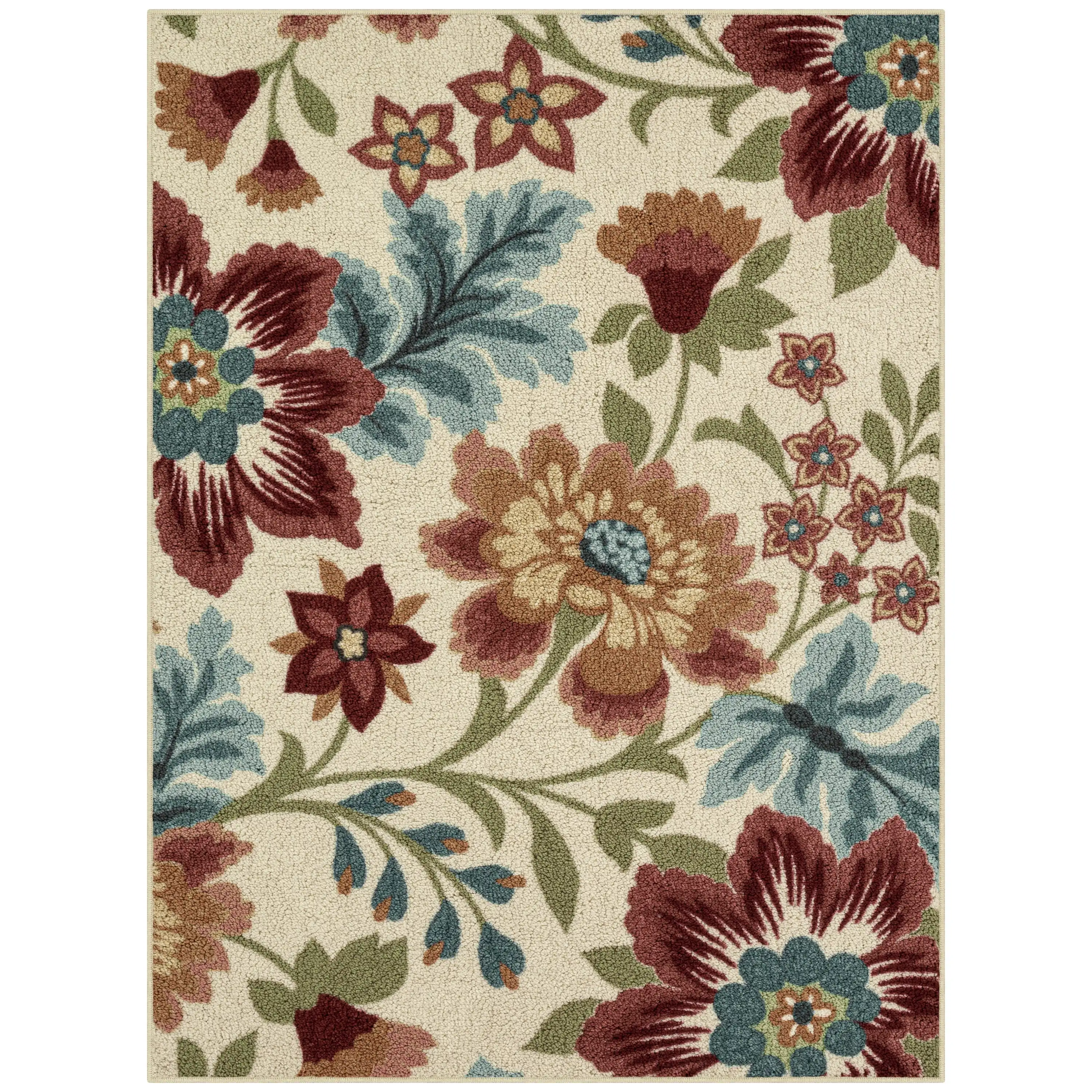 

Farmhouse Oversized Floral Cream Indoor Area Rug, 4'x5'4