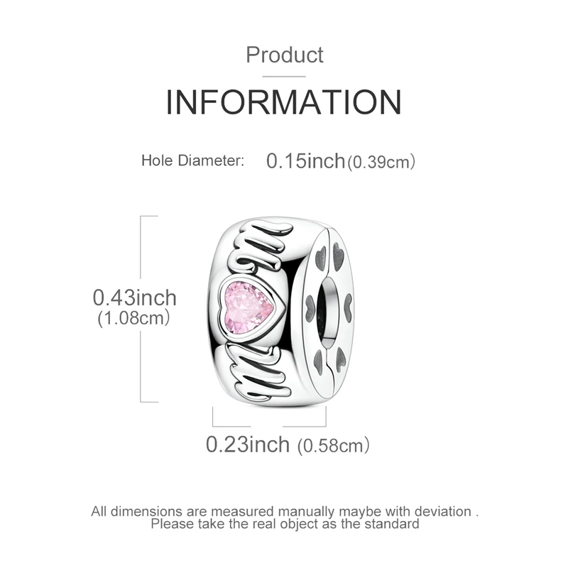 Charms Beads Mom Pink Heart Plata Fit Original 925 Charms Bracelet Beads Family Love  Maternal Love Jewelry Gifts for Women