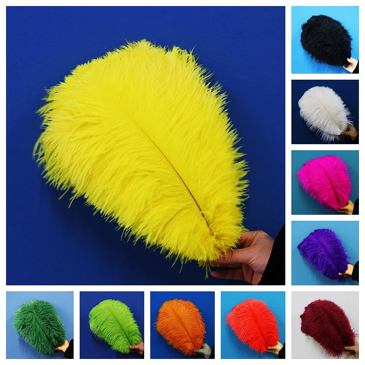 100pcs Ostrich Feathers for Crafts Dresses Decorative 30-35cm/12-14inch Sewing Dress Autumn Decoration Headdress