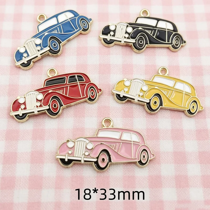 10pcs Car Pendant DIY Jewelry Accessories Alloy Drip Oil Pendant Keychain Earring Pendant view 6