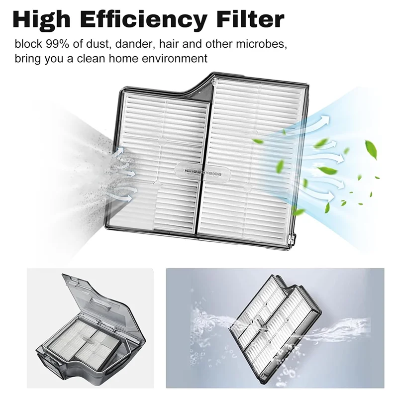 【Berserk】Caixa de poeira com 4 filtros para Roborock Saros 10/G30/S9 Maxv Ultra Aspirador de pó com eficiência de limpeza aprimorada