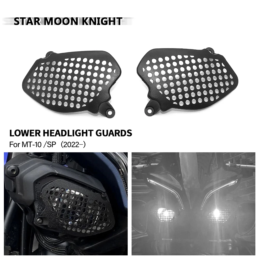 

Motorcycle Lower Headlight Guard Fog Auxiliary Position Turn Light Protection Cover Grille For Yamaha MT-10 MT10 MT 10 SP 2022-