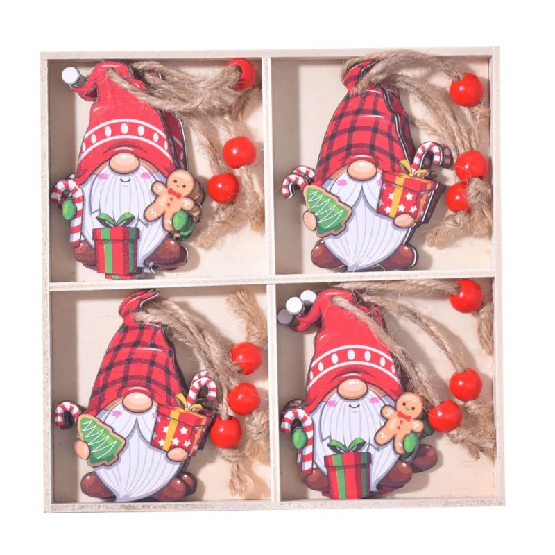 12Pcs Wooden Christmas Ornaments Hanging Crafts Vintage Christmas Decorations Christmas Small Hanging Sign for Xmas Home Decor