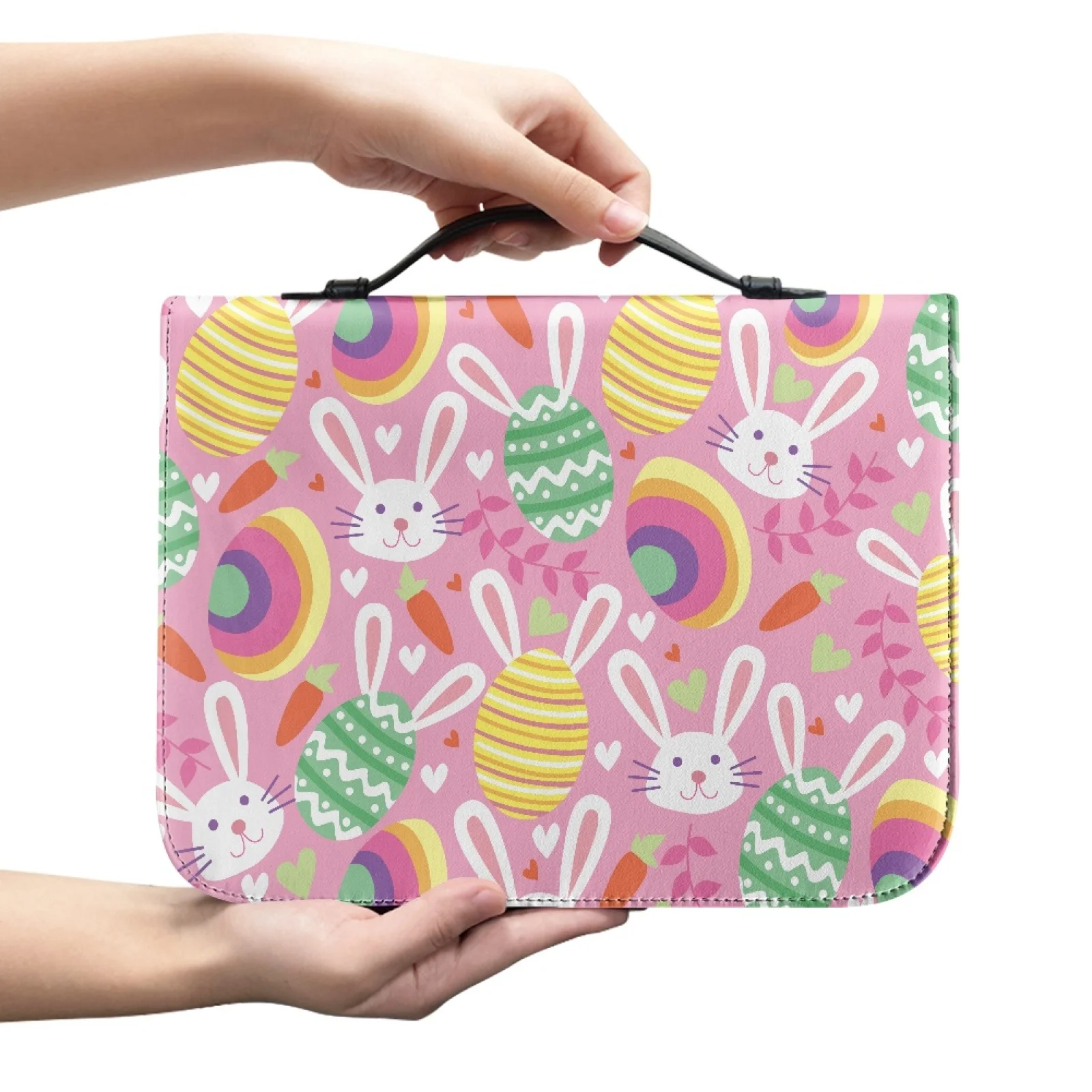 XIXIRIMIDO Bible Book Cover Carrier Portable Bible Cover for Christian Prayer Women Easter Bunny Print Fashion 2026