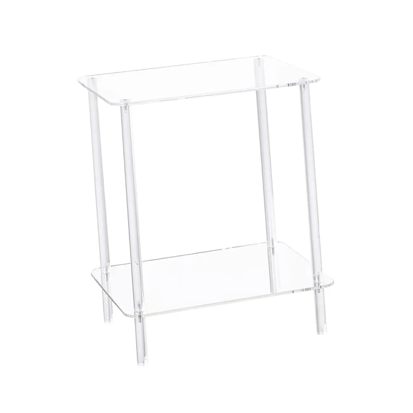 Acrylic Small Table Clear End Table for Small Space 2 Tier Small Bedside Table for Home Bedside Living Room Balcony Office