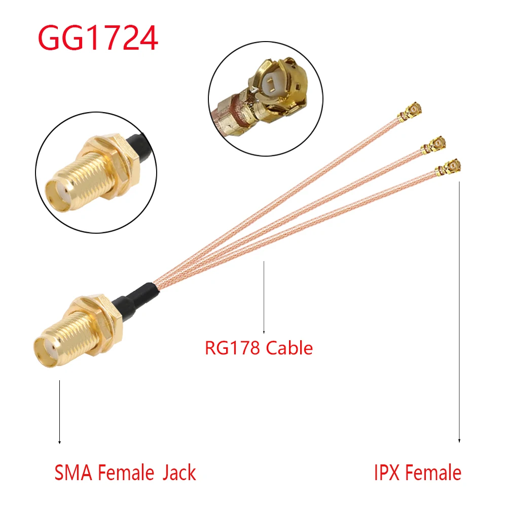 1PC 1to 4 SMA to 4 IPX Splitter RG178 Cable SMA Pigtail 4 x U.fl Ipx IPX1 Female SMA Female WIFI Antenna Extension Jumper