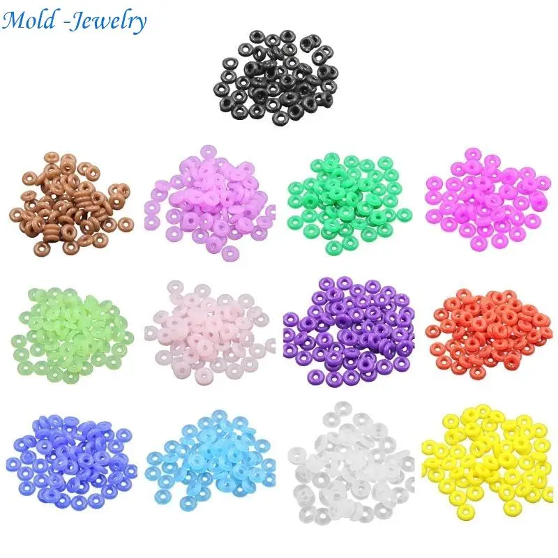 

69HB 100Pieces Fashion Silicone Spacer Rings Jewelry Supplies Bracelets Rings