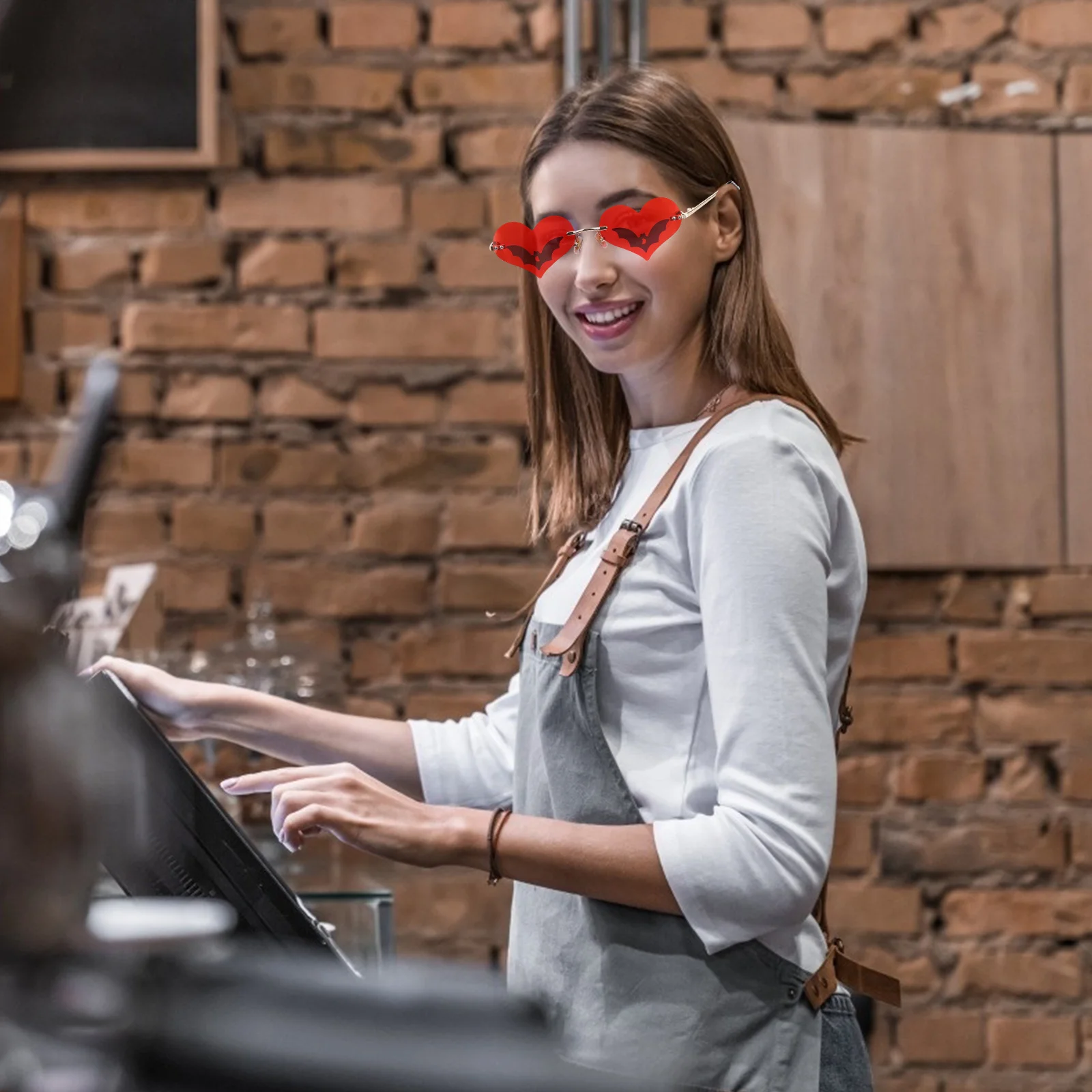 

Rimless Heart Sunglasses Stylish Frameless Design Fun Party Beach Travel Glasses for Teens Adults Fashionable Sun Eyewear