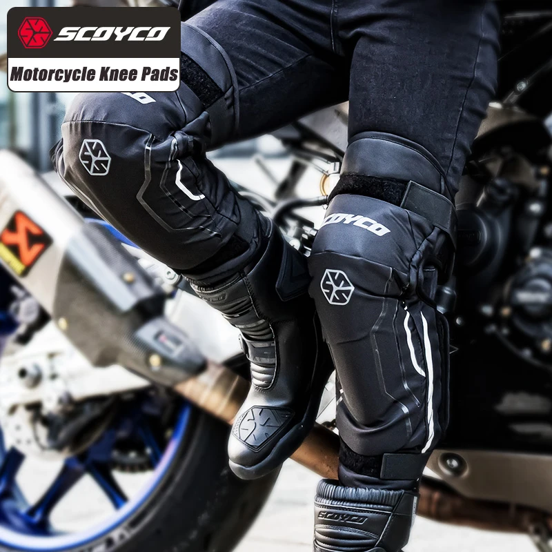 SCOYCO Motorcycle Knee Pads Protective Gear Winter Waterproof Windproof Kneepad Motorbike Keep Warm CE2 Anti-fall Knee Protector