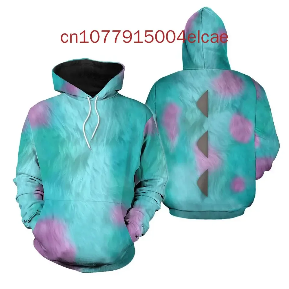 2024 New Monsters Inc Costume Hoodie Disney 3D Printed Men's and Women's Children's Casual Hoodie