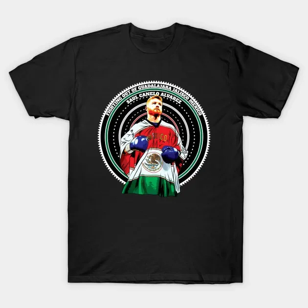 Mexico Guadalajara Jalisco Fighting Canelo Alvarez Poncho T-Shirt 100% Cotton O-Neck Short Sleeve Casual Mens T-shirt Size S-3XL