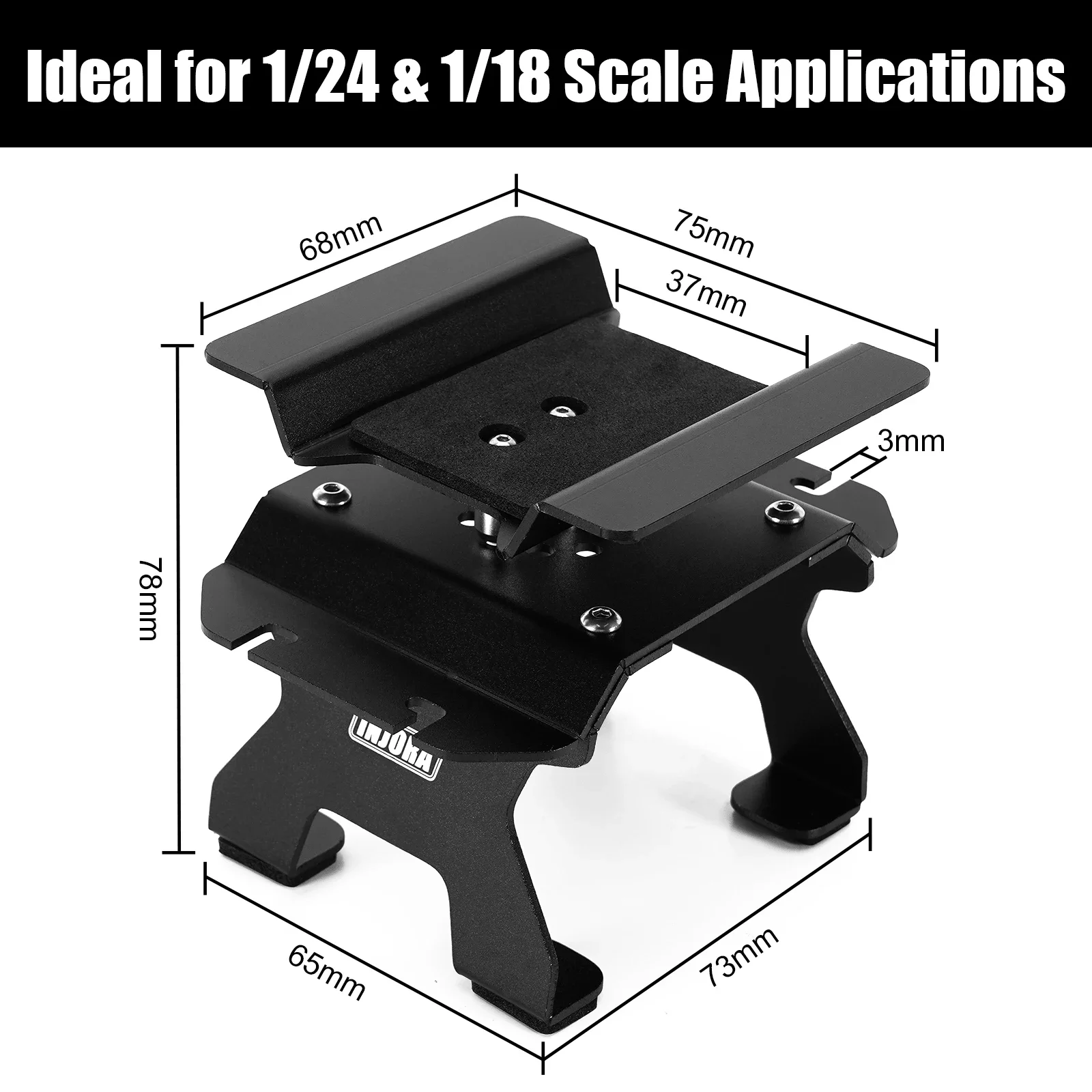 INJORA Aluminum RC Car Stand with Shock Holder for 1/24 1/18 RC Crawler SCX24 TRX4M FCX18 FCX24