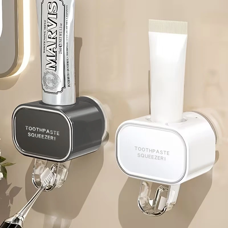 1 all-in-one wall-mounted toothpaste dispenser, no installation required, wall-mounted toothpaste holder