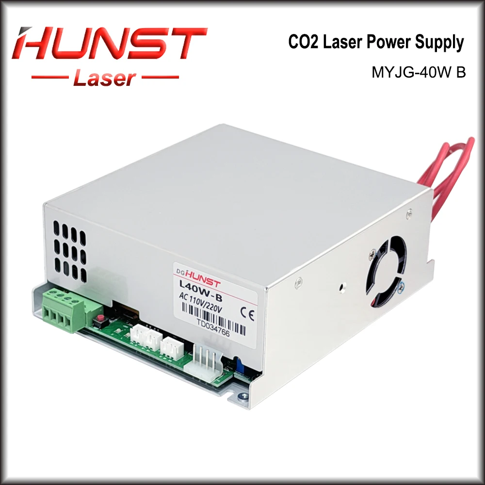 Hunst 40W CO2 Laser Power Supply 110V/220V for 30W 40W 50W K40 Engraving Cutting Machine MYJG-40W Laser Generato