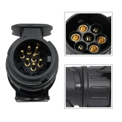 13pin To 7 Pin Plug Adapter Trailer Connector 12V Towbar Towing Waterproof Plugs Socket Adapter Protect Connections Plugs Socket