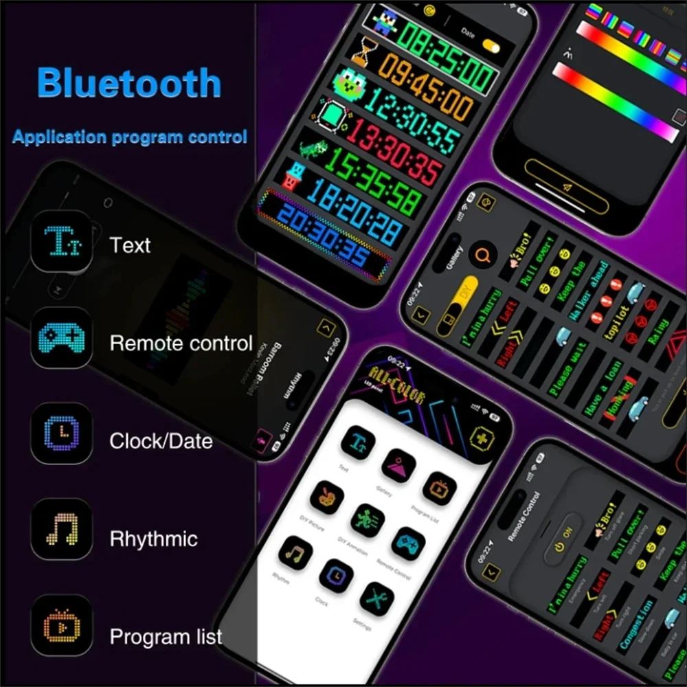 التمرير الإعلان LED تسجيل لوحة بلوتوث App التحكم شعار الضوء تخصيص نمط النص الرسوم المتحركة عرض السيارة القابل للبرمجة #3