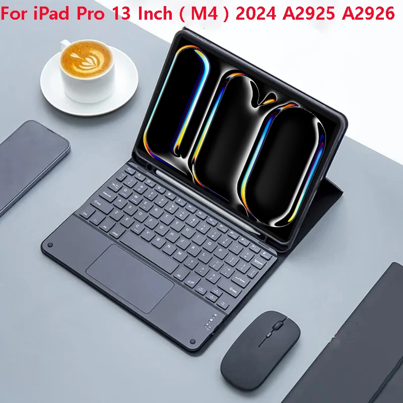 For iPad Pro 13 Inch Case, Keyboard Cover for iPad Pro 13 Inch M4 2024 A2925 A2926