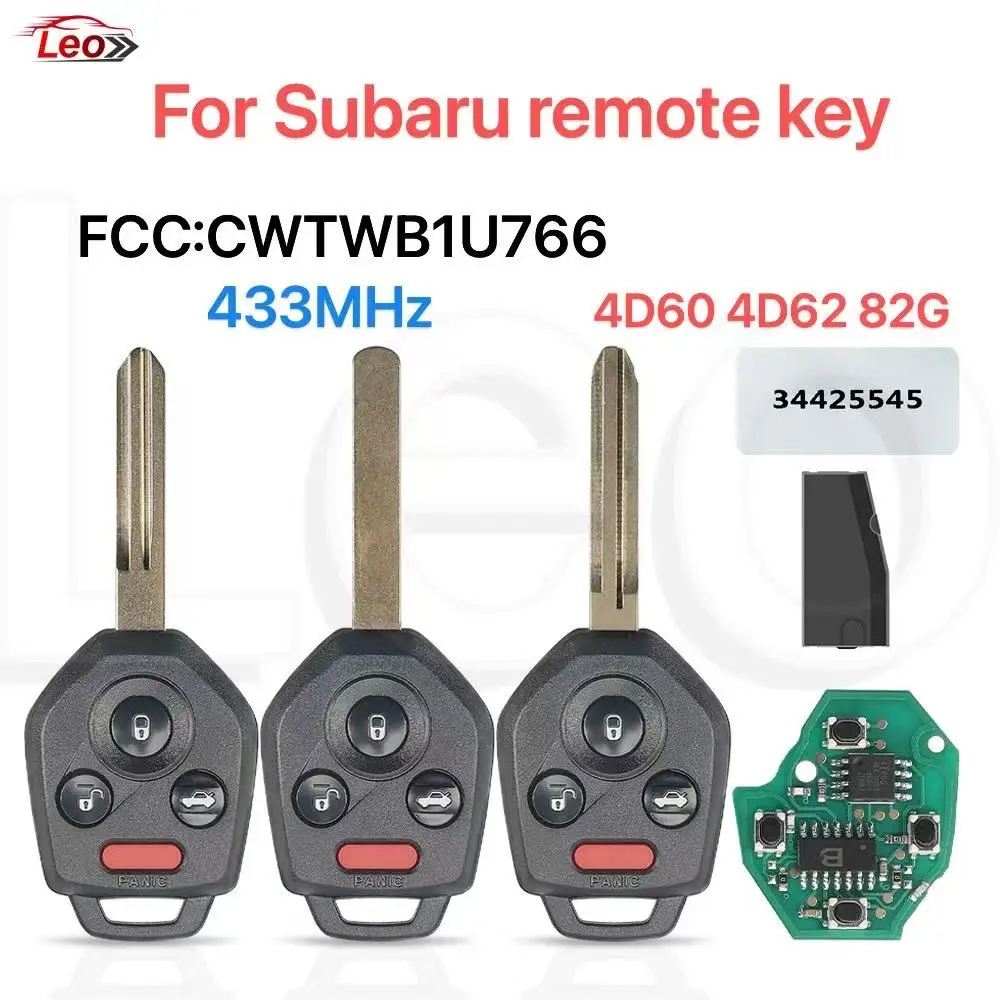 

Leo FCC ID:CWTWB1U766 433MHz 4D60/4D62/82G-chip For Suabru Outback Impreza WRX Tribeca Legacy Forester With password
