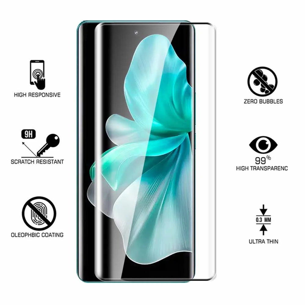 حافظة من الزجاج المقسى المنحني 9D لهاتف vivo V30 Pro واقي للشاشة لهاتف vivo V30 V 30 30V Pro V30Pro 5G 2024 أفلام واقية للكاميرا