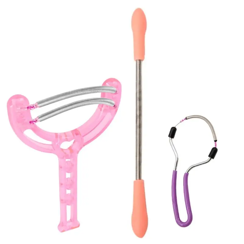 3 Pcs Handheld Spring for Facial Hair Remover Spring Eyebrow Face Epilator Threading Tool Hair Removal Set Easy to Use