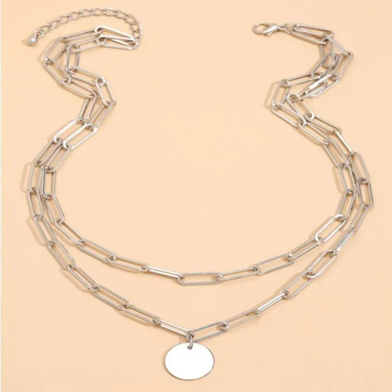 قلادة عتيقة مستديرة ساحرة متعددة الطبقات للنساء ، مجوهرات نسائية ، إكسسوارات للفتيات ، هدايا جمالية ، قلادة أنيقة ، ملابس ،