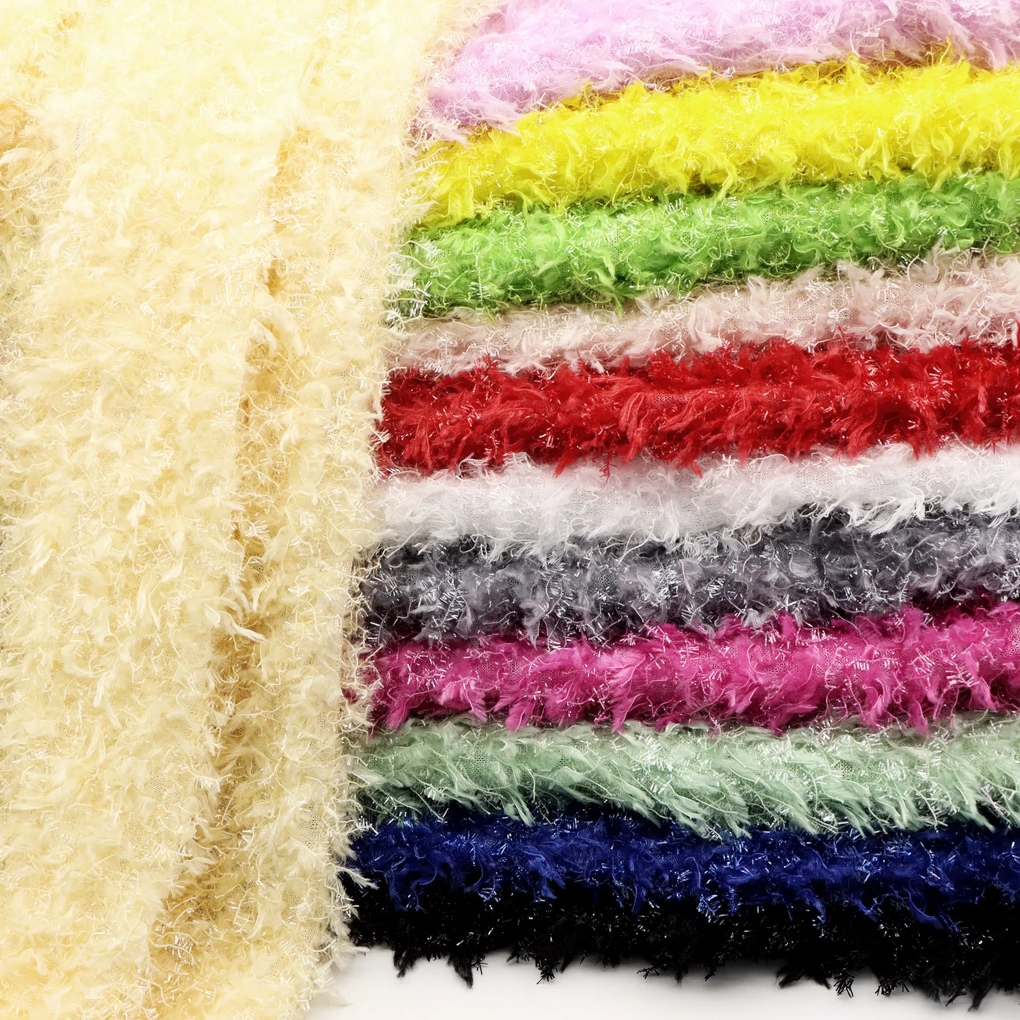 

1Pc 61.02x19.68inch(155x50cm) 240g bright silk feather velvet fabric Fabric - Soft Pastel Colors (Pink, Blue, Green, White, Grey