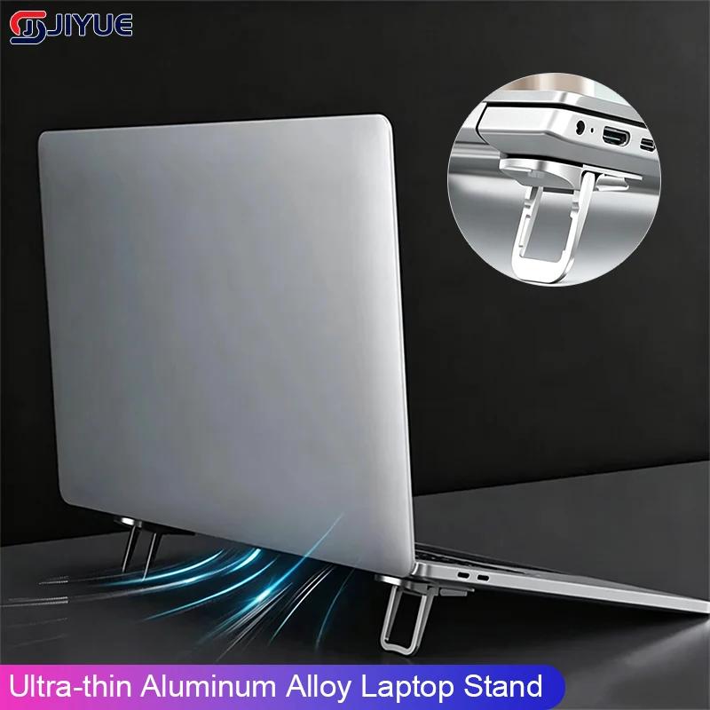 2pcs Ultra-thin Aluminum Alloy Laptop Stand Portable Mini Legs For Macbook Pro Air Notebook Keyboard Tilt Holder Anti-slip Base