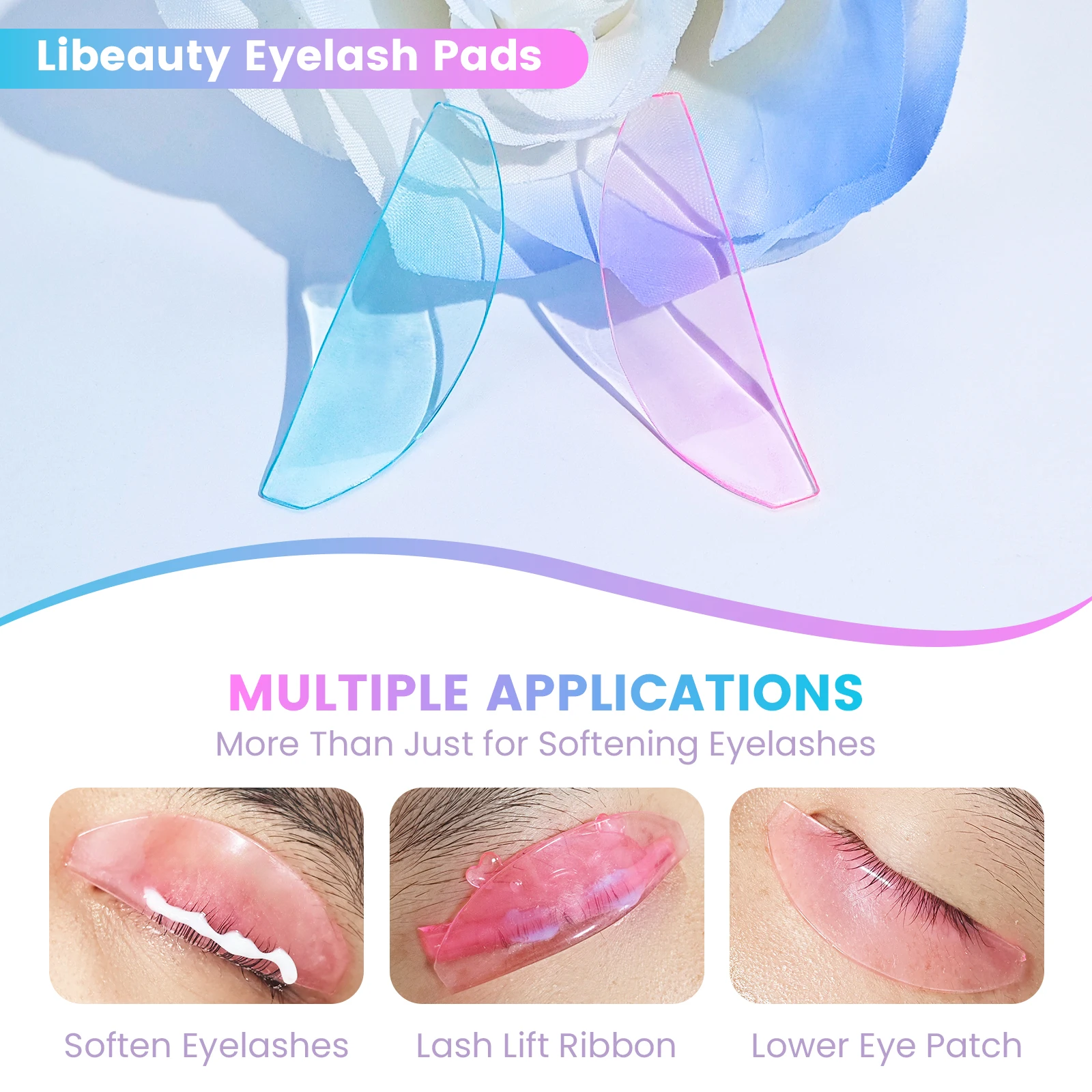 Libeauty 1 Pair Lash Softening Pads Silicone Eyelash Perm Pads Lashes Rods Shield Lifting Eyelash Accessories Makeup Tools
