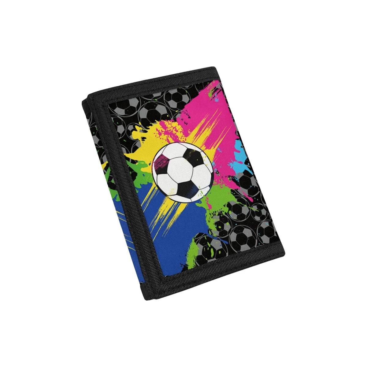 Soccer Football Print Kids Wallets Boys Slim Wallet Trifold Sports with Travel Coin Purse Cards Holder Children's Gifts