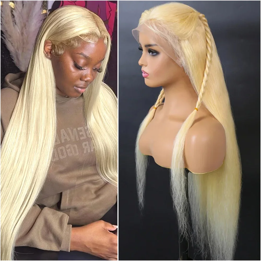 

13x6 HD Прозрачный парик фронта шнурка 36 дюймов Цветные 613 Кружевные фронтальные кости Прямые парики из 100% человеческих волос 200% Плотность Предварительно выщипанные