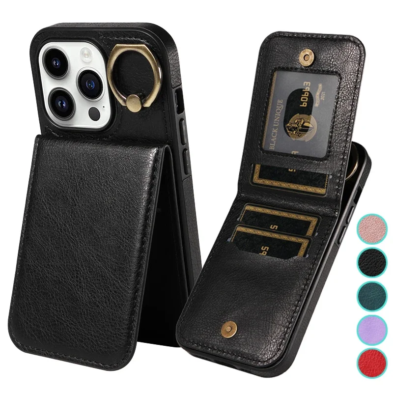 

Luxury Leather Phone Case For iPhone 15 14 Plus 13 12 Pro 15Pro Max 15Plus 14Plus 13Pro Wallet Card Slot Holder Phone Case Bag