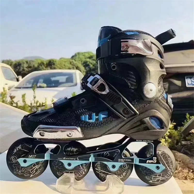 Cool Professional Slide Inline Skates Shoes with Thick Inner Boot Strengthen 76mm 80mm Roller Skates Patines Sliding Brake Shoes