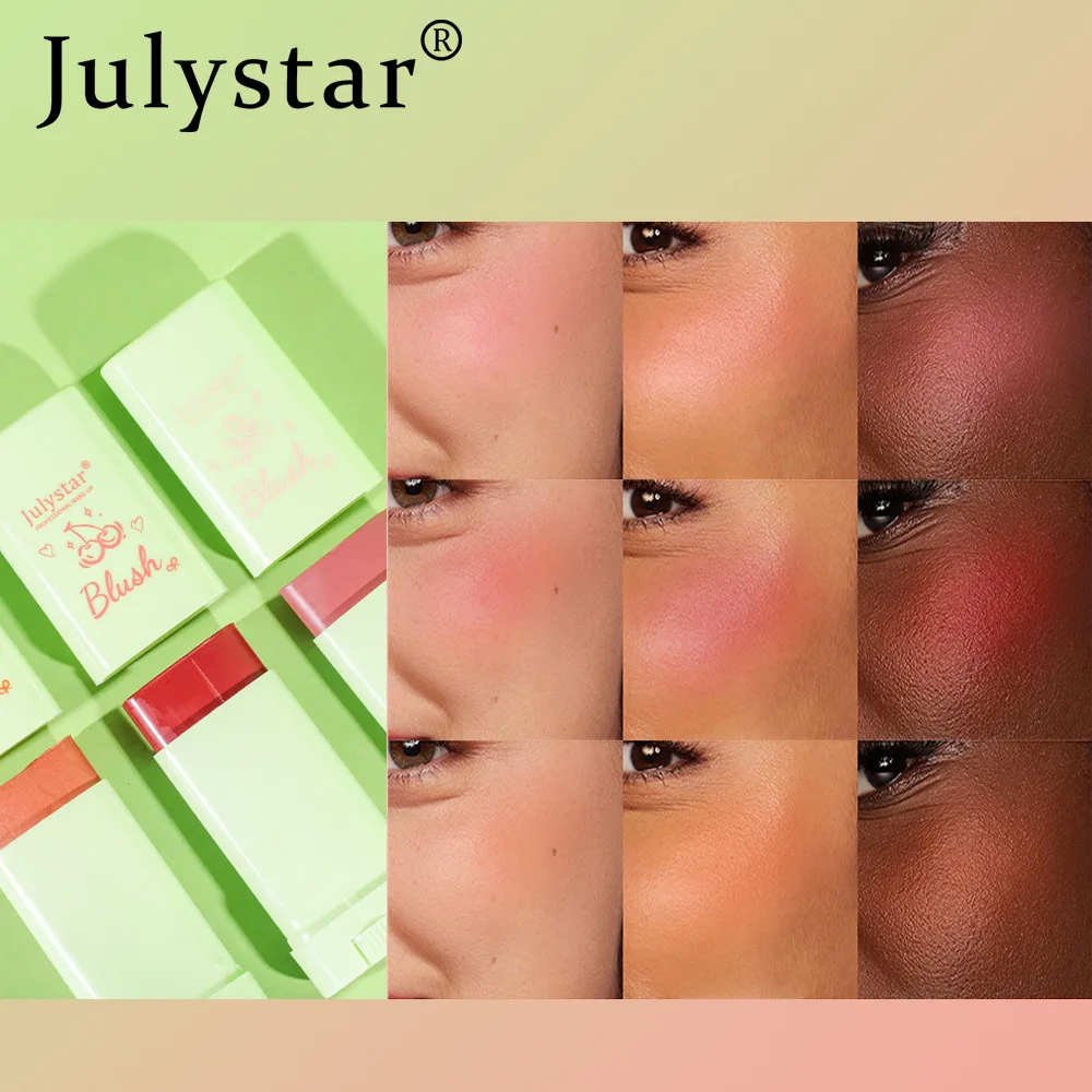 Julystar Face Makeup 3 colori Matte Powder fard Eye Shadow Lip Makeup femminile Cosmetic High Gloss Powder Blusher Repair Stick