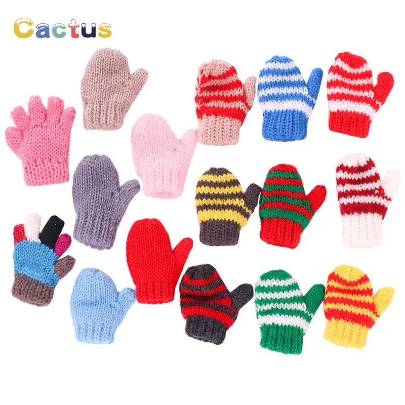 1Pair Doll Mini Woolen Gloves For 18Inch Girl Doll 43cm Doll Baby Doll Clothes Random Style