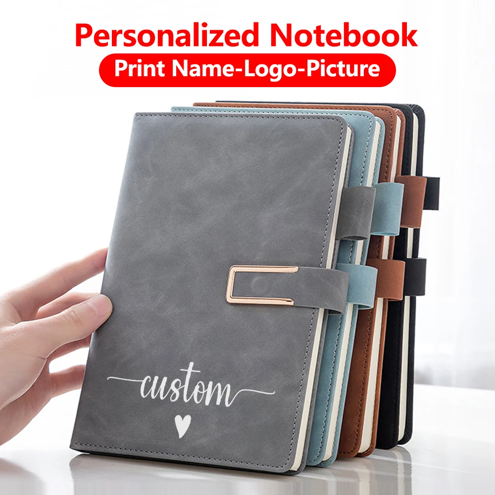 Personalized Name A5 Notebook Sketchbook PU Leather Diary Planner Journal College Students School Office Supplies Stationery