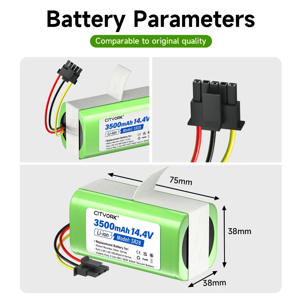 بطارية مفرغة روبوت 14.4 فولت 3500 مللي أمبير في الساعة لبطارية ليثيوم أيون Eufy L50 L60 SES/Hybrid Series Xiaomi Mop 2 Lite N011-4S1P #4