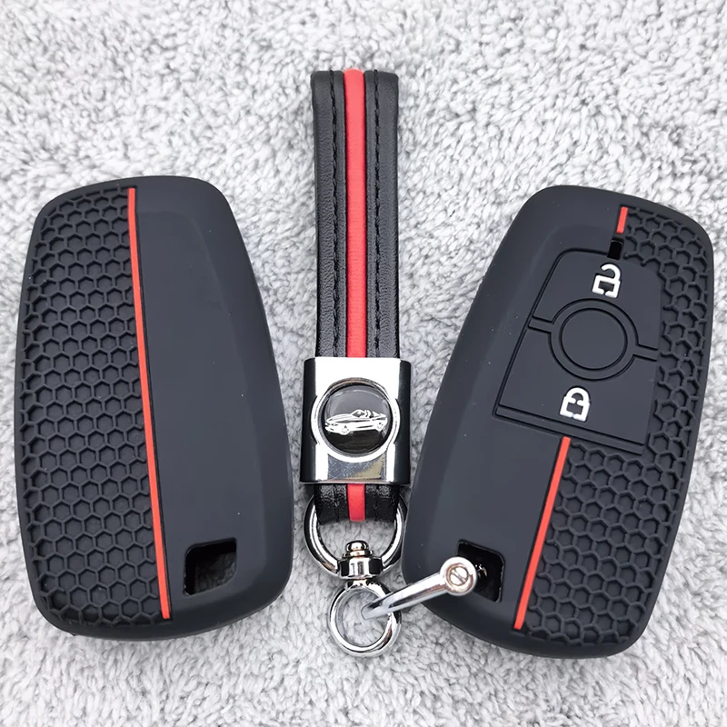 For Ford Explorer Mustang Fusion Escape F150 F250 F350 F450 F550 2 Buttons Silicone Car Key Case Cover Shell FOB Accessories