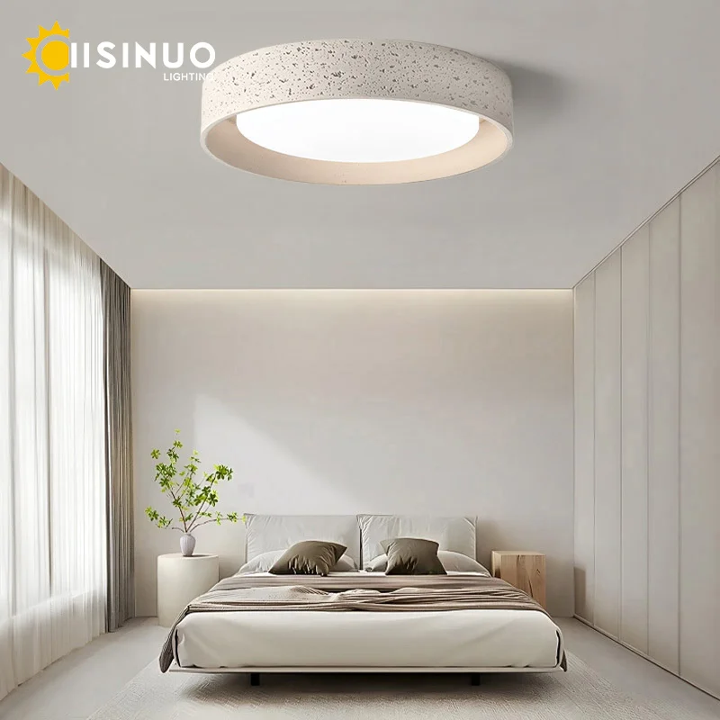 Bedroom Light Ceiling Light Yellow Cave Stone Japanese Wabi Sabi Middle Ancient Style Designer Personalized Study Master Bedroom