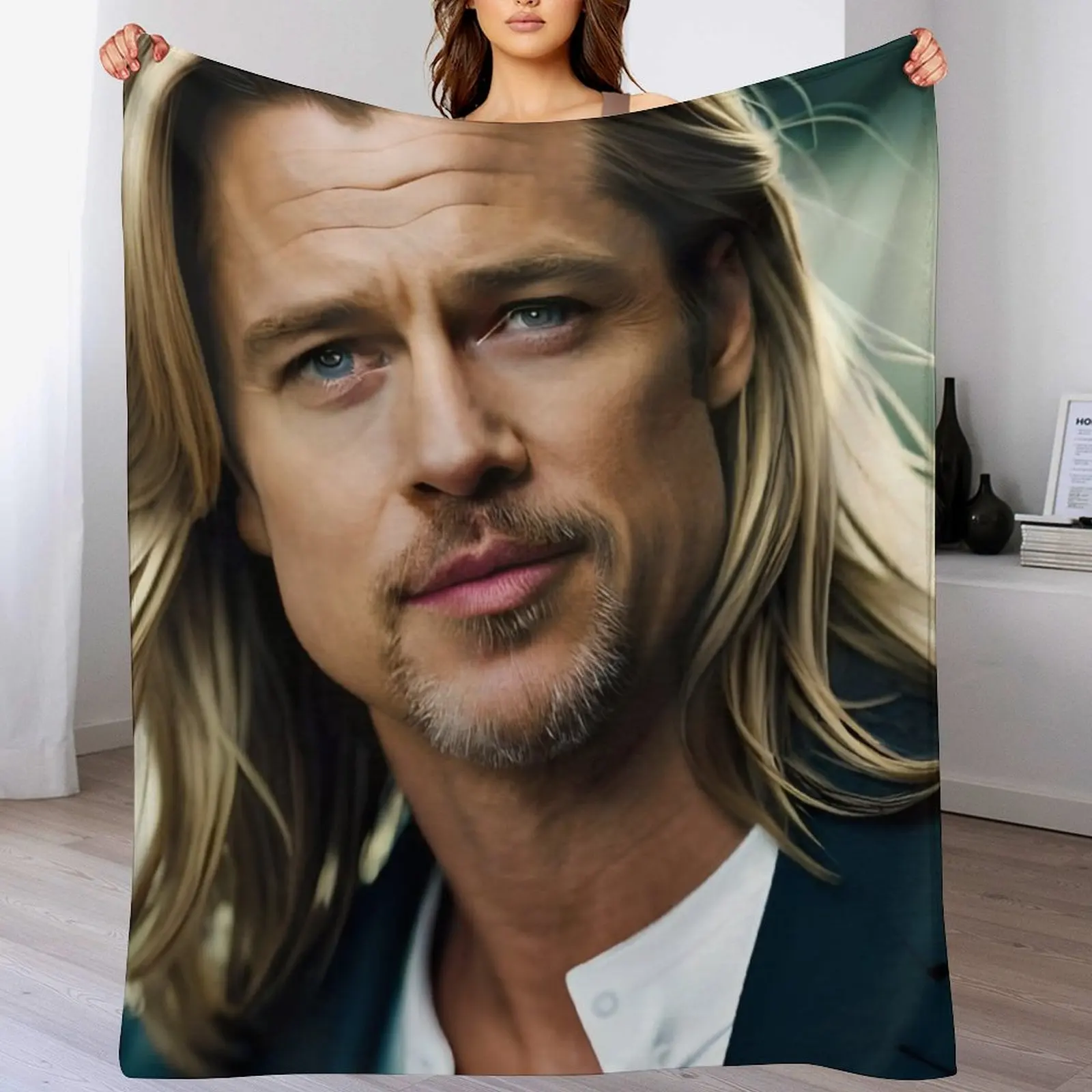 

Brad Pitt Throw Blanket christmas decoration Soft Plaid Kid'S heavy to sleep Blankets