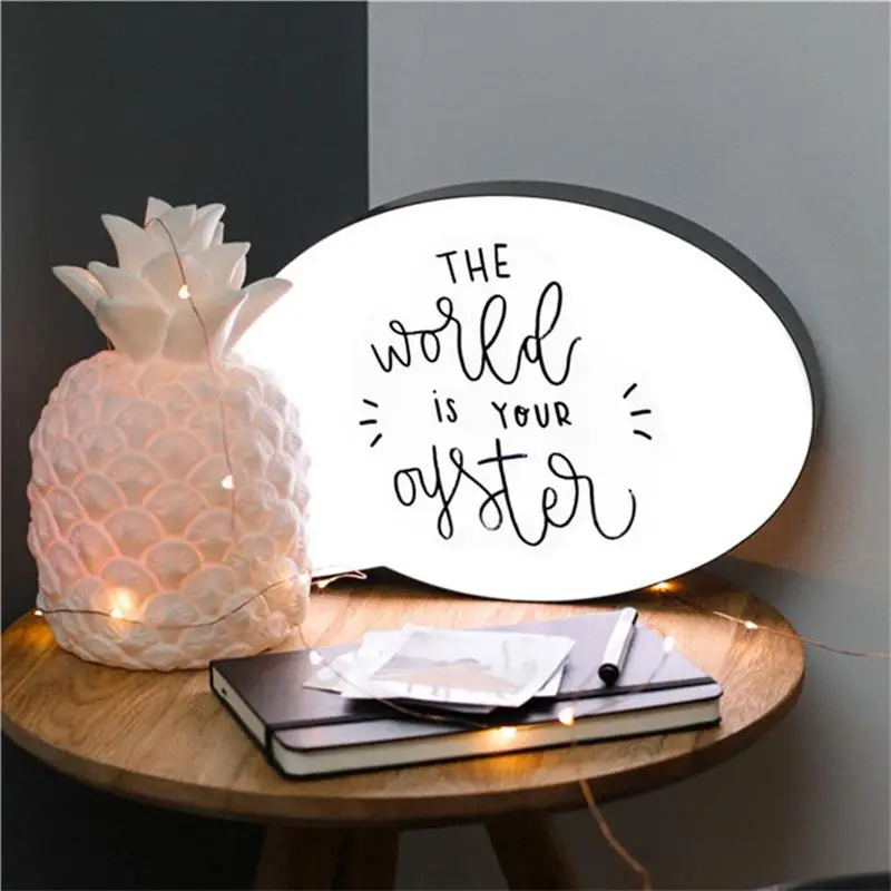 Led Message Handwriting Letter Light Box Speech Bubble Shape Writing Board Add 1 Pen For Birthday Party Wedding