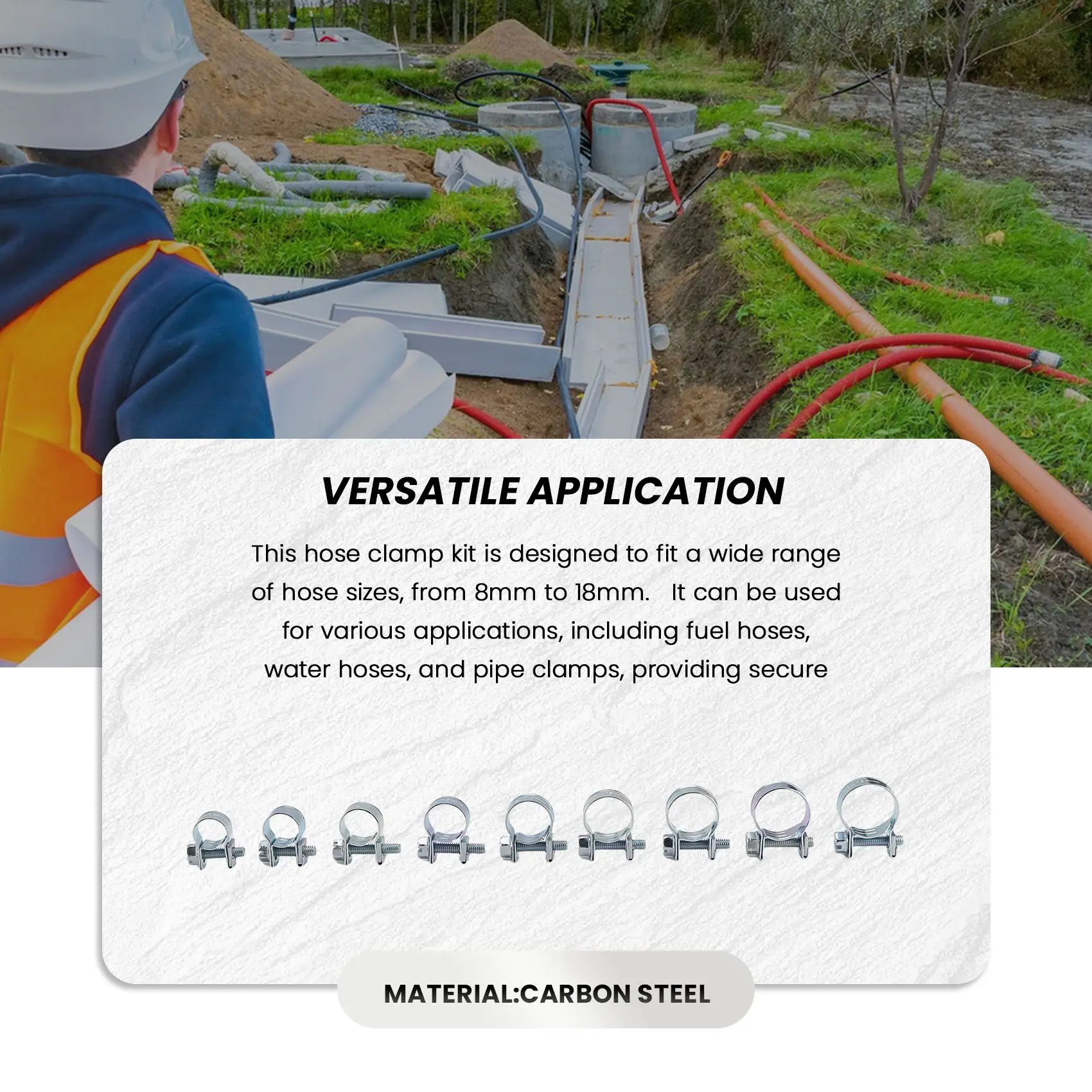 

Изысканный-135 шт. хомут для шланга с двойными ушками, 8-18 мм, червячный привод, хомуты для топливного водяного шланга, зажимы для шлангов, топливные хомуты, ассорти комплект