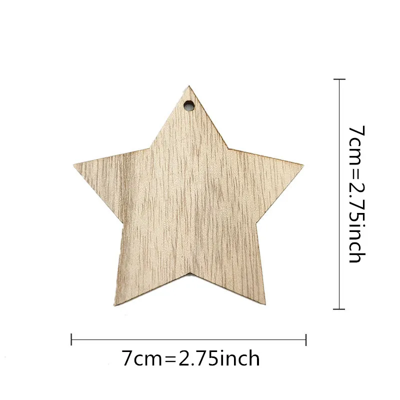 10pcs Wooden Christmas Ornaments to Paint, DIY Blank Unfinished Wood Ornament for Crafts Hanging Decorations