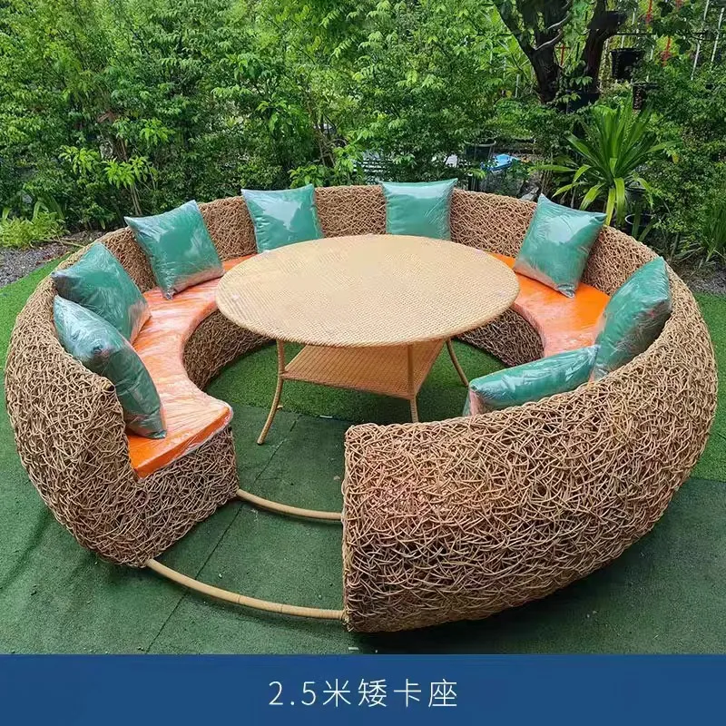 Outdoor Internet celebrity bird's nest card seat rattan sofa tree bird's nest modeling clock in restaurant scenic B & B outdoor